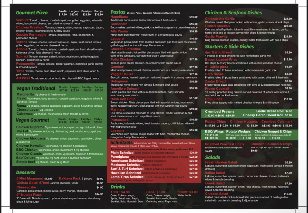 Menu Valentino Pizza - Valley View-2