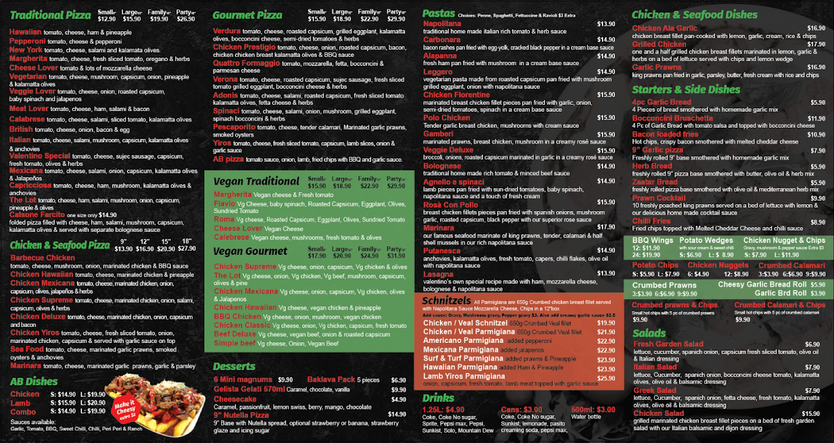 Menu Valentino Pizza - Valley View-3