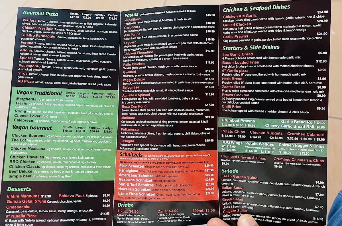 Menu Valentino Pizza - Valley View-4