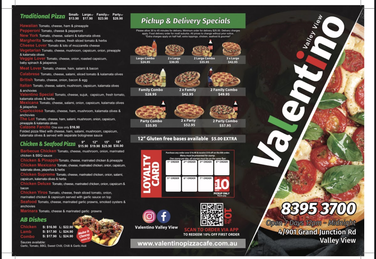 Menu Valentino Pizza - Valley View-5